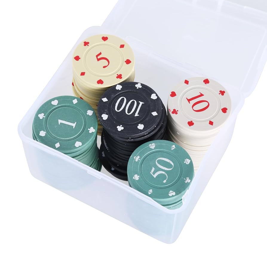 Amazon | 100 個カジノポーカーチップゲームチップ教育コイン